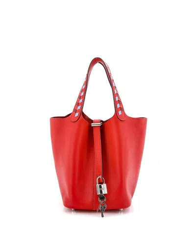 Pre-owned Pre-owned Hermes  Hermes Pm Picotin Lock Bag Tressage Epsom