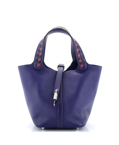 Pre-owned Pre-owned Hermes  Hermes Pm Picotin Lock Bag Tressage Epsom
