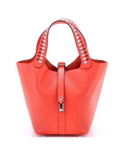 Pre-owned Pre-owned Hermes  Hermes Pm Picotin Lock Bag Tressage Epsom