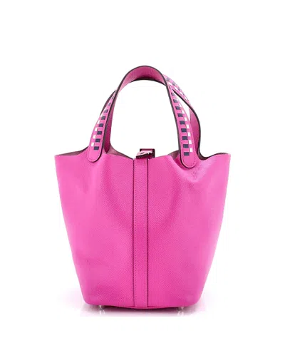 Pre-owned Pre-owned Hermes  Hermes Pm Picotin Lock Bag Tressage Epsom