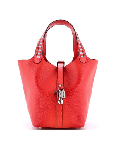 Pre-owned Pre-owned Hermes  Hermes Pm Picotin Lock Bag Tressage Epsom