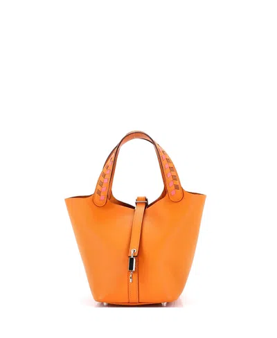 Pre-owned Pre-owned Hermes  Hermes Pm Picotin Lock Bag Tressage Epsom