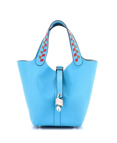 Pre-owned Pre-owned Hermes  Hermes Pm Picotin Lock Bag Tressage Epsom