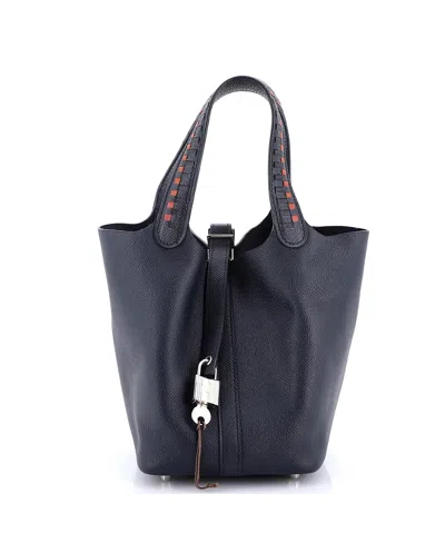 Pre-owned Pre-owned Hermes  Hermes Pm Picotin Lock Bag Tressage Epsom