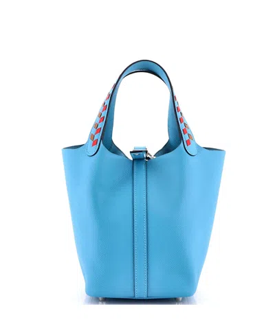 Pre-owned Pre-owned Hermes  Hermes Pm Picotin Lock Bag Tressage Epsom