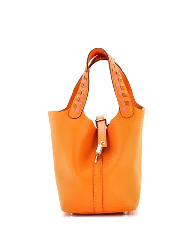 Pre-owned Pre-owned Hermes  Hermes Pm Picotin Lock Bag Tressage Epsom