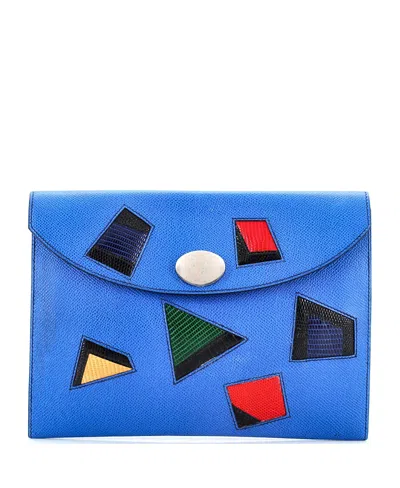 Pre-owned Pre-owned Hermes  Hermes Pm Rio Clutch Leather With Lizard In Green