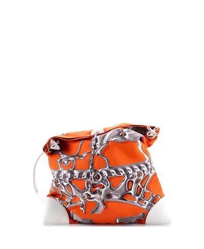 Pre-owned Pre-owned Hermes  Hermes Pm Silky City Bag Printed Silk And Leather