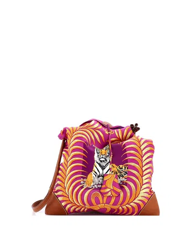 Pre-owned Pre-owned Hermes  Hermes Pm Silky City Bag Printed Silk And Leather