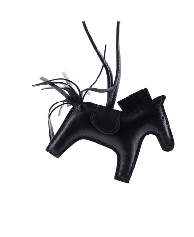 Pre-owned Pre-owned Hermes  Hermes Pm So Black Grigri Rodeo Bag Charm Leather