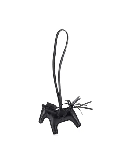 Pre-owned Pre-owned Hermes  Hermes Pm So Black Grigri Rodeo Bag Charm Leather