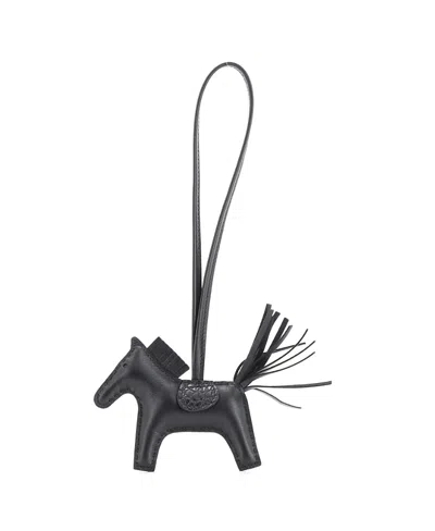 Pre-owned Pre-owned Hermes  Hermes Pm So Black Grigri Rodeo Touch Bag Charm Leather With Alligator