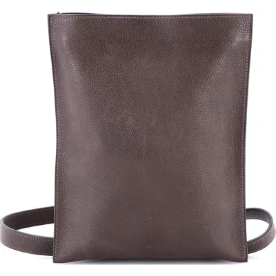 Pre-owned Hermes  Hermes Pochenplus Sling Wallet Leather In Brown