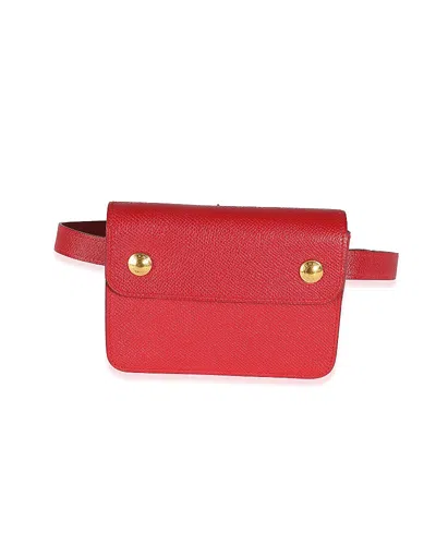 Pre-owned Pre-owned Hermes  Hermes Pochette Belt Bag Leather Handbag In Red