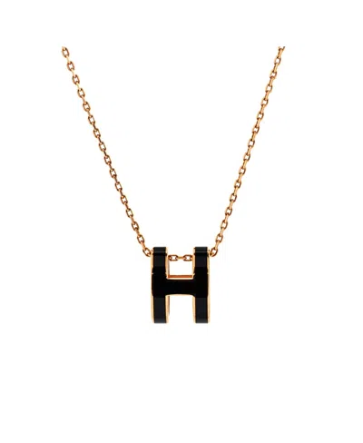 Pre-owned Pre-owned Hermes  Hermes Pop H Pendant Chain Necklace Metal And Enamel In Silver