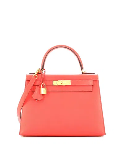 Pre-owned Pre-owned Hermes  Hermes  Hermes Kelly 28 Handbag Red Epsom With Gold Hardware In Rouge Pivoine
