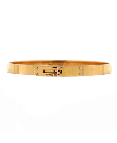 Pre-owned Pre-owned Hermes  Hermes  Hermes Kelly Bracelet 18k Rose Gold With 4 Diamonds