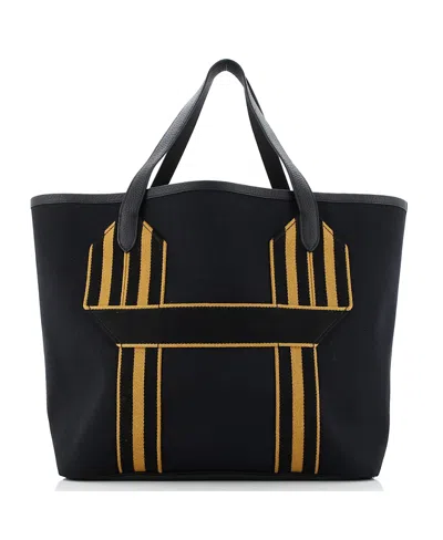 Pre-owned Pre-owned Hermes  Hermes Pursangle Tote Canvas With Leather In Black