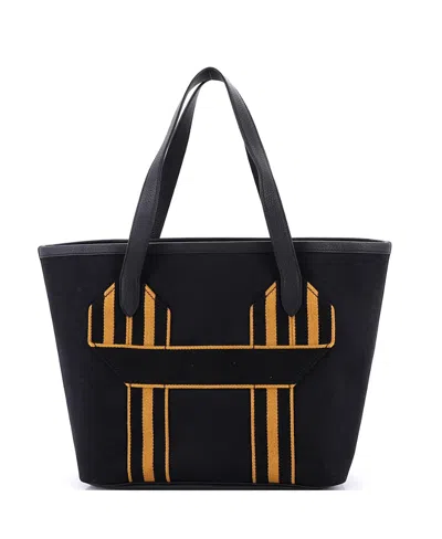 Pre-owned Pre-owned Hermes  Hermes Pursangle Tote Canvas With Leather In Black
