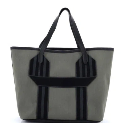 Pre-owned Hermes  Hermes Pursangle Tote Canvas With Leather In Brown