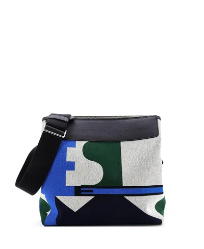 Pre-owned Pre-owned Hermes  Hermes R. M.s 12h Bag Pacific Printed Toile And Leather In Black