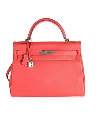 Pre-owned Hermes  Hermes Retourne Kelly 32 Leather Handbag In Red