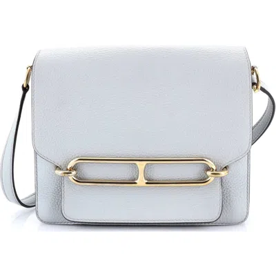 Pre-owned Hermes  Hermes Roulis Bag Clemence 23 In Blue