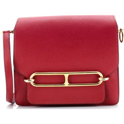 Pre-owned Hermes  Hermes Roulis Bag Evercolor 18 In Burgundy