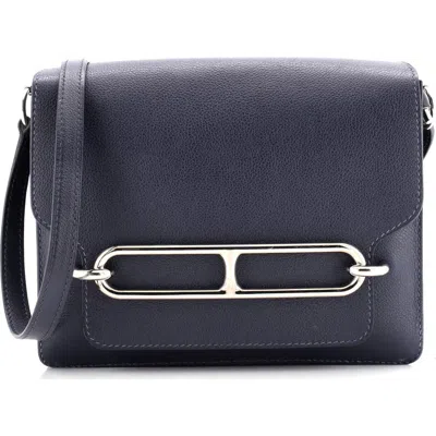 Pre-owned Hermes  Hermes Roulis Bag Evercolor 23 In Blue