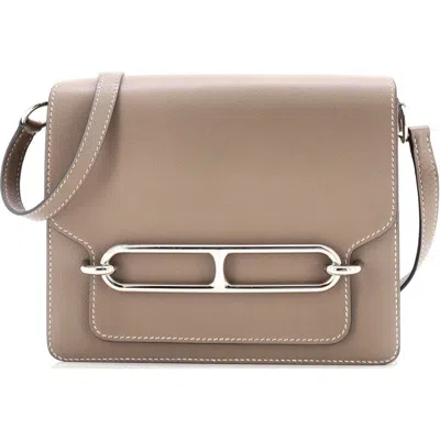 Pre-owned Hermes  Hermes Roulis Bag Evercolor 23 In Gray