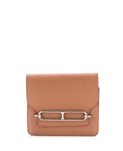 Pre-owned Pre-owned Hermes  Hermes Roulis Slim Wallet Chevre Mysore In Brown