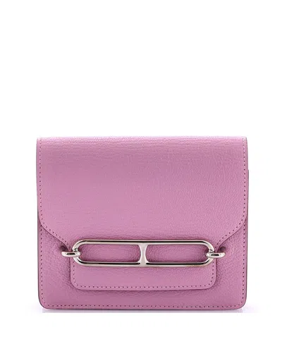 Pre-owned Pre-owned Hermes  Hermes Roulis Slim Wallet Chevre Mysore In Pink