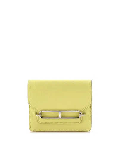 Pre-owned Pre-owned Hermes  Hermes Roulis Slim Wallet Chevre Mysore In Yellow