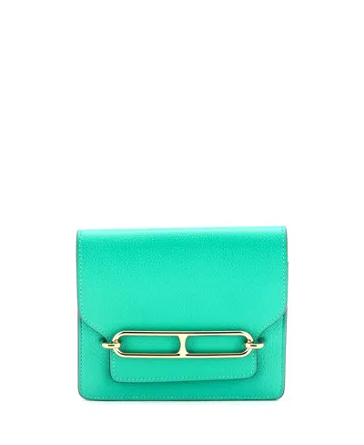 Pre-owned Pre-owned Hermes  Hermes Roulis Slim Wallet Evercolor In Green