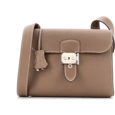 Pre-owned Hermes  Hermes Sac A Depeches Messenger Bag Togo 21 In Brown