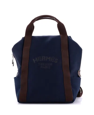 Pre-owned Pre-owned Hermes  Hermes Sac De Pansage Groom Backpack Canvas In Blue