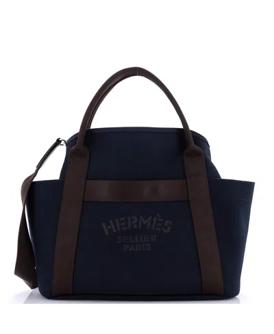Pre-owned Pre-owned Hermes  Hermes Sac De Pansage Groom Handbag Canvas In Blue