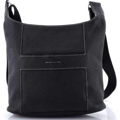 Pre-owned Hermes  Hermes Sac Good News Bag Leather Pm In Black