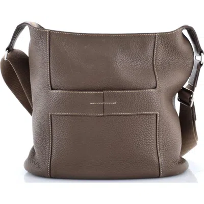 Pre-owned Hermes  Hermes Sac Good News Bag Leather Pm In Brown