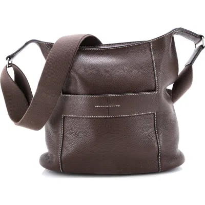 Pre-owned Hermes  Hermes Sac Good News Bag Leather Pm In Brown