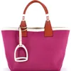Pre-owned Hermes  Hermes Sac Steeple Tote Toile With Leather 25 In Purple