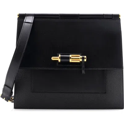 Pre-owned Hermes  Hermes Sacabar Shoulder Bag Epsom And Swift 24 In Black