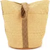 Pre-owned Hermes  Hermes Saxo Handbag Woven Straw Gm In Brown