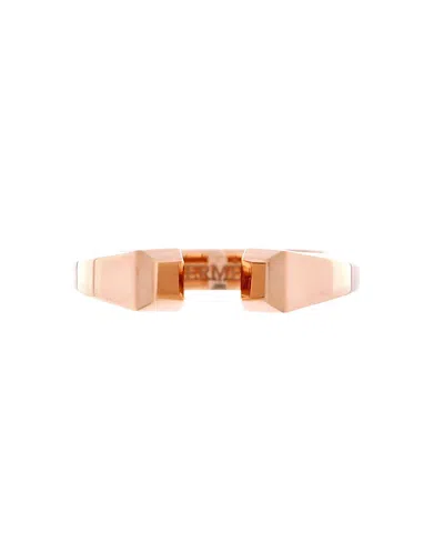 Pre-owned Pre-owned Hermes  Hermes Small Clou De Forge Ring 18k Rose Gold In Pink