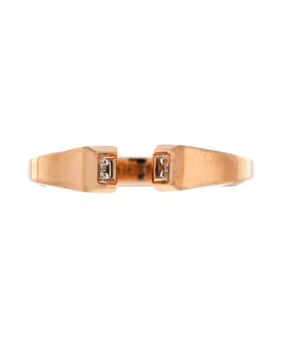 Pre-owned Pre-owned Hermes  Hermes Small Clou De Forge Ring 18k Rose Gold With Diamonds In Pink