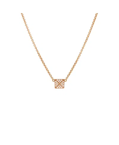 Pre-owned Pre-owned Hermes  Hermes Small Clou D'h Pendant Necklace 18k Rose Gold With Diamonds