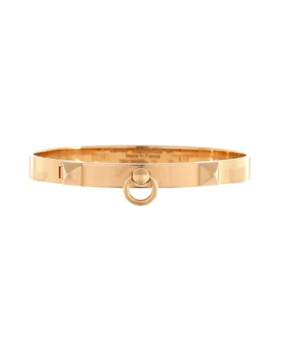 Pre-owned Hermes  Hermes Small Collier De Chien Bracelet 18k Rose Gold