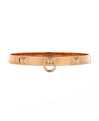 Pre-owned Hermes  Hermes Small Collier De Chien Bracelet 18k Rose Gold