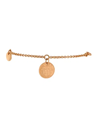 Pre-owned Pre-owned Hermes  Hermes Small Ex-libris Bracelet 18k Rose Gold With Diamond