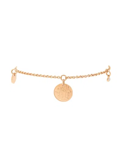 Pre-owned Hermes  Hermes Small Ex-libris Bracelet 18k Rose Gold With Diamond